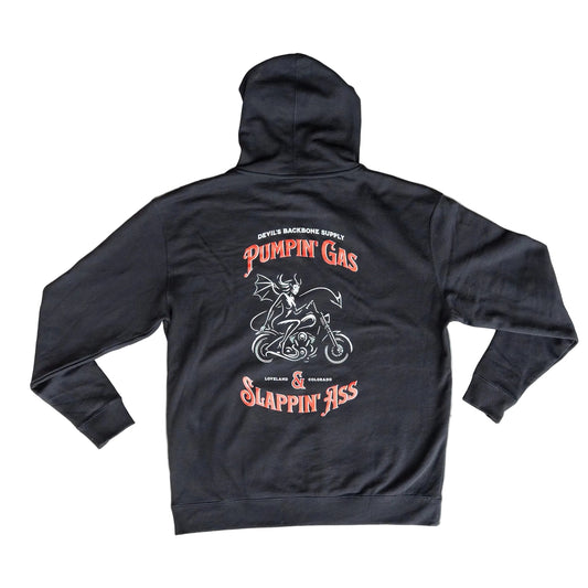 Pumpin' Gas Black Mid-Weight Zip Hoodie
