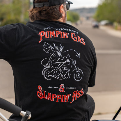 Pumpin' Gas Black Mid-Weight T