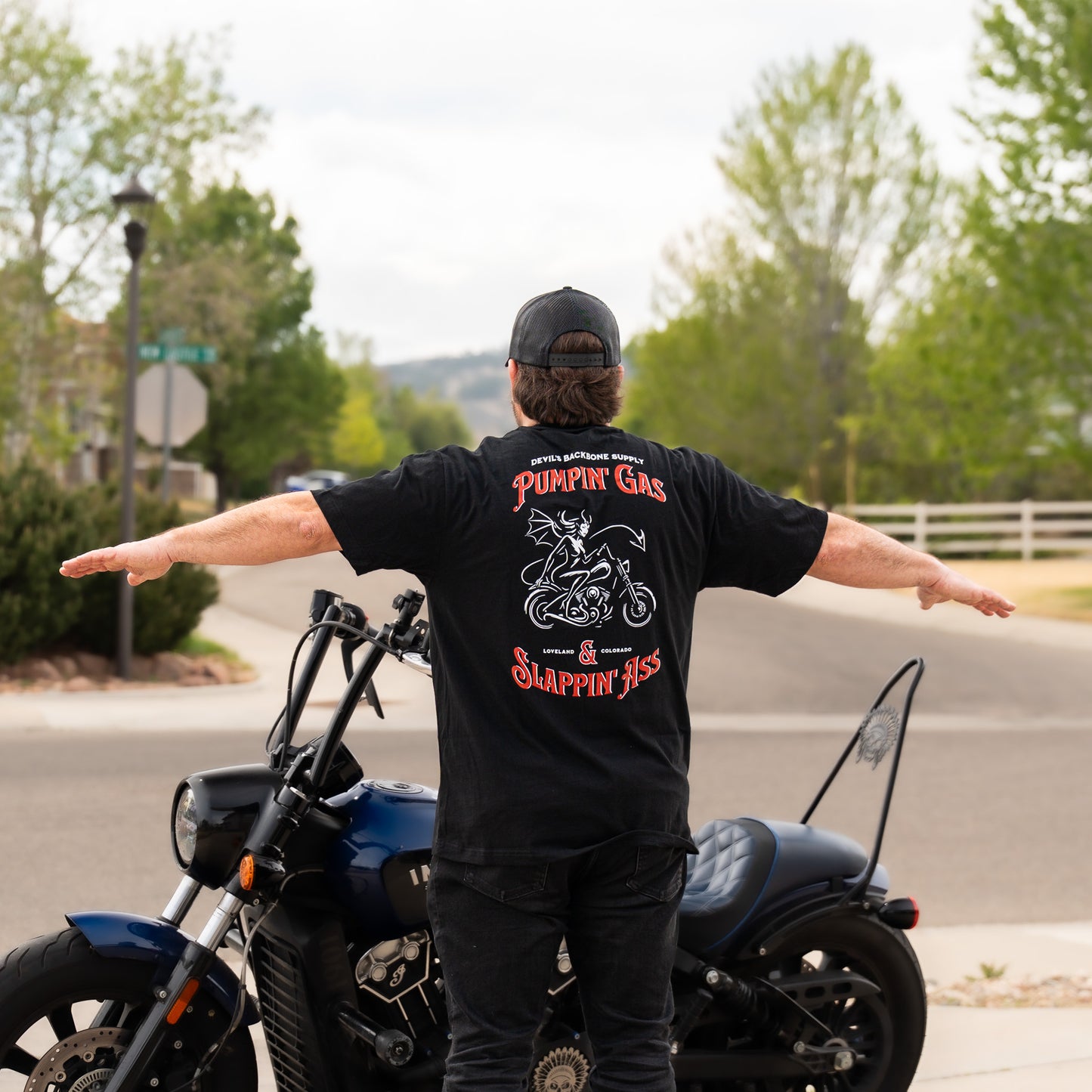 Pumpin' Gas Black Mid-Weight T