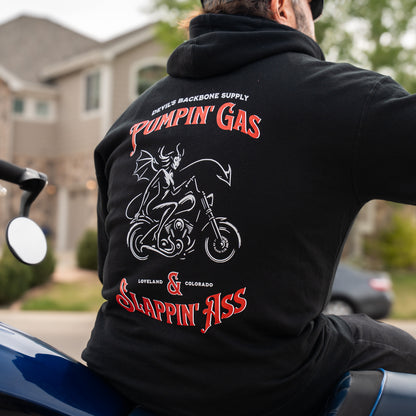 Pumpin' Gas Black Mid-Weight Zip Hoodie
